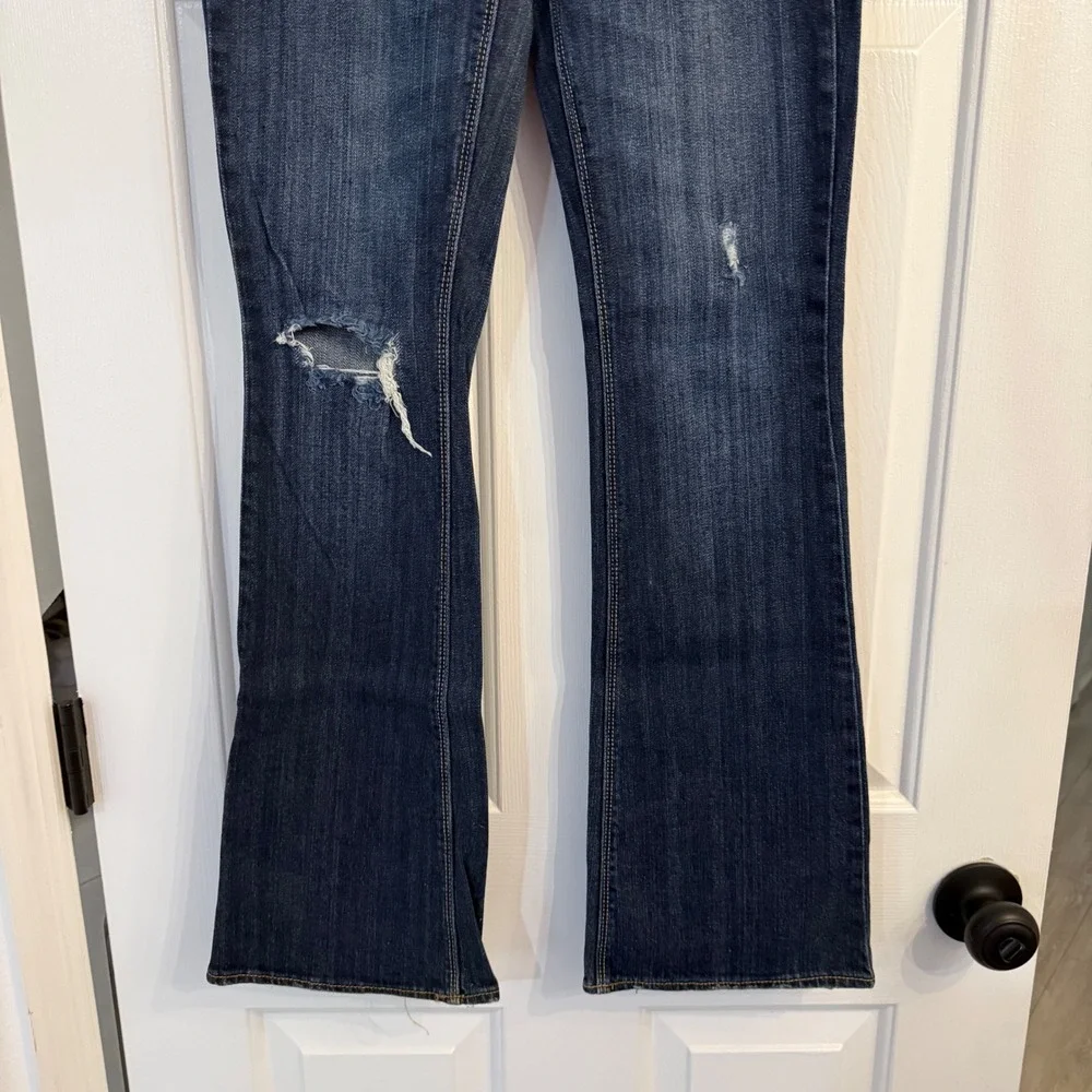 RARE Y2K American Eagle Artist Jeans Dark Wash Low Rise Distressed Vintage AEO 2